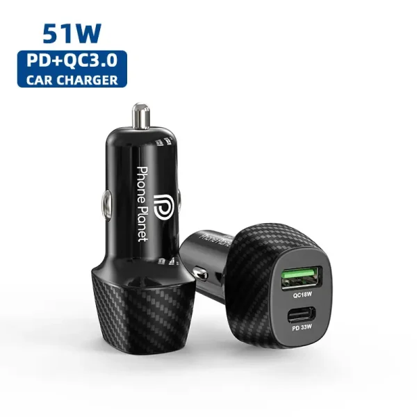51W Type C+ USB Car Charger