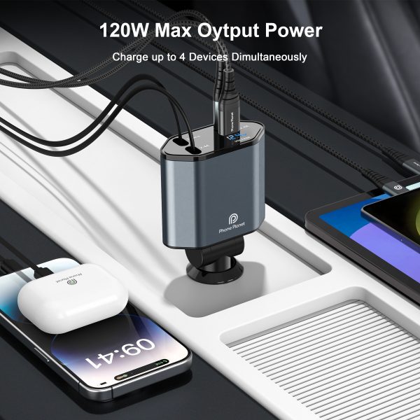 4 IN 1 Car Charger - 120 Watts