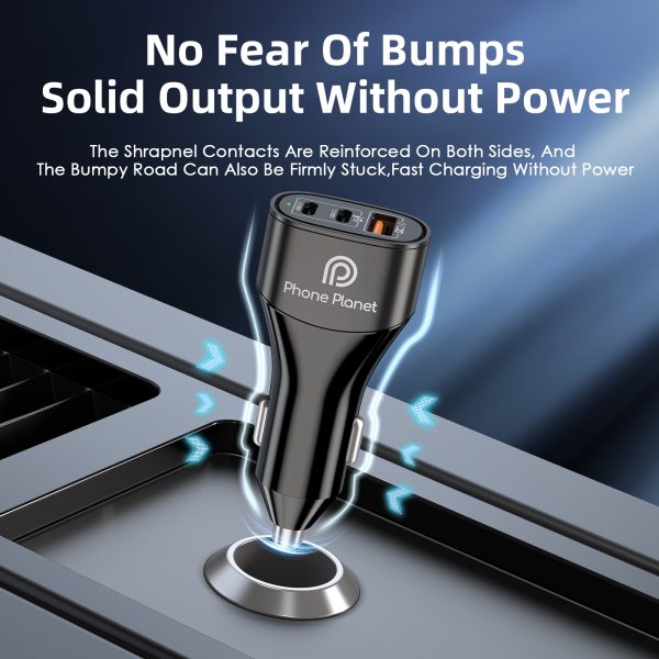 60W Dual C + USB Car Charger