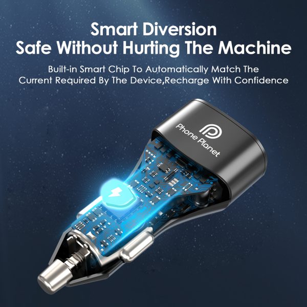 60W Dual C + USB Car Charger