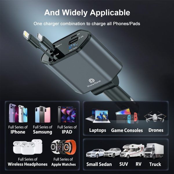 4 IN 1 Car Charger - 120 Watts