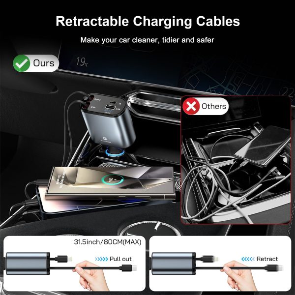 4 IN 1 Car Charger - 120 Watts