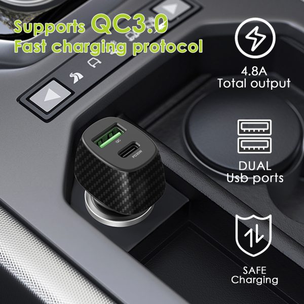 Car Fast Charging - 51W - 1C+1A