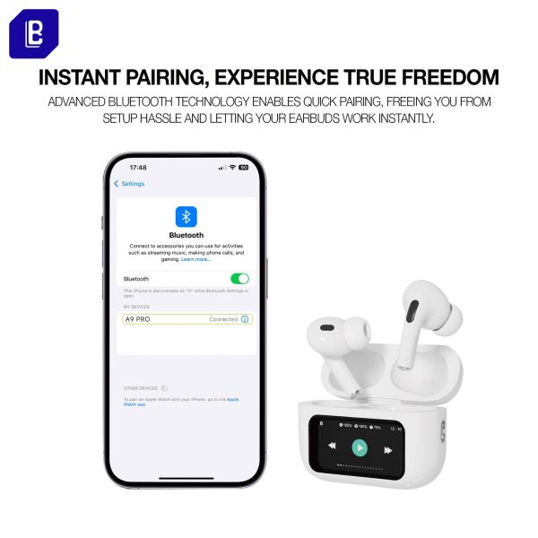 True Wireless Earbuds with charging case with LCD touch screen