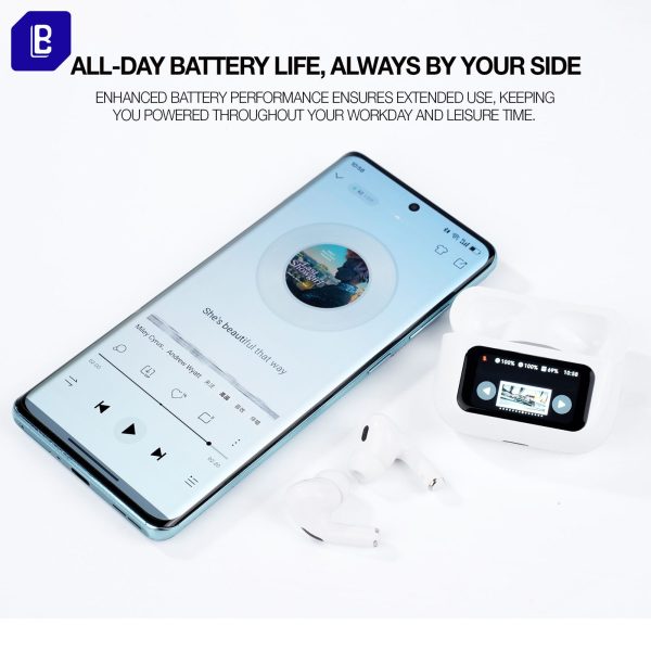 True Wireless Earbuds with charging case with LCD touch screen